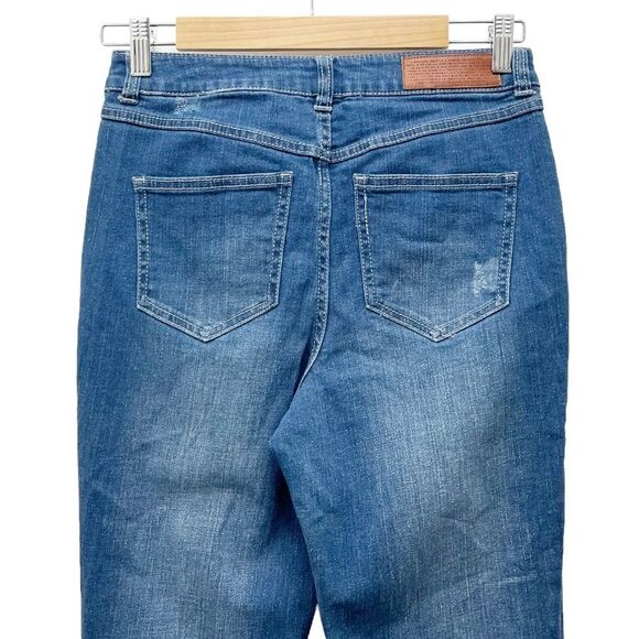 Peace Love World Girlfriend Jeans Front Slit Straight Medium Wash Womens Size 28 - Picture 6 of 15